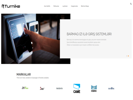 Turnike üçün ixtisaslaşmış giriş-çıxış nəzarət sistemləri və məhsullarının vebsayt dizaynı